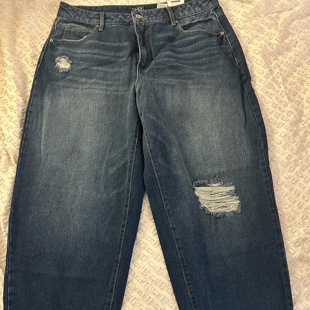 Distressed Blue Jeans